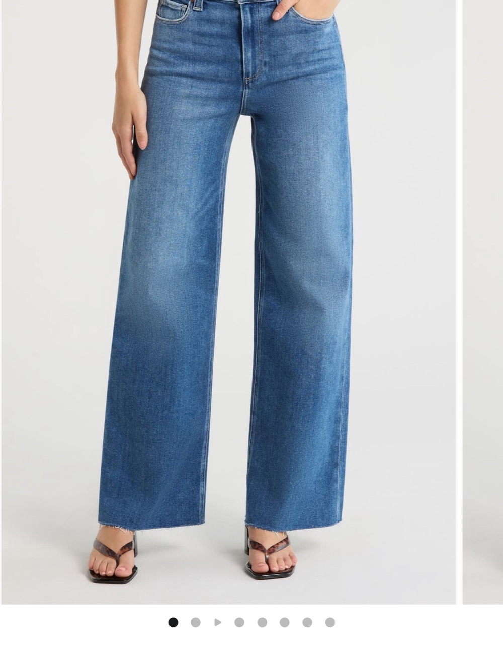 PAIGE High-Rise Wide Leg Jeans in Deep Blue Wash - Picture 11 of 12